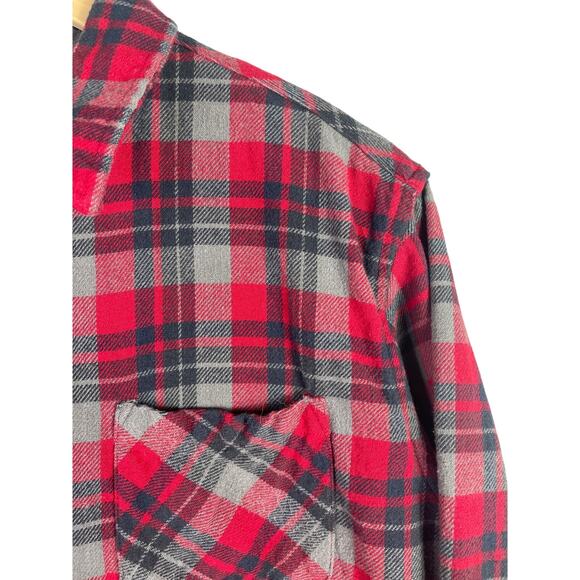 Upcycled Flannel A Christmas Story Funny Shoot Your Eye Out movie Red plaid XL - Picture 5 of 5